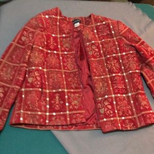 Red and gold lined zip up jacket